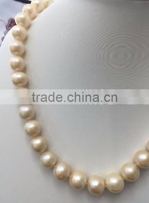 Fancy 9-10mm Pink Freshwater Pearl Necklace Designs For Ladies