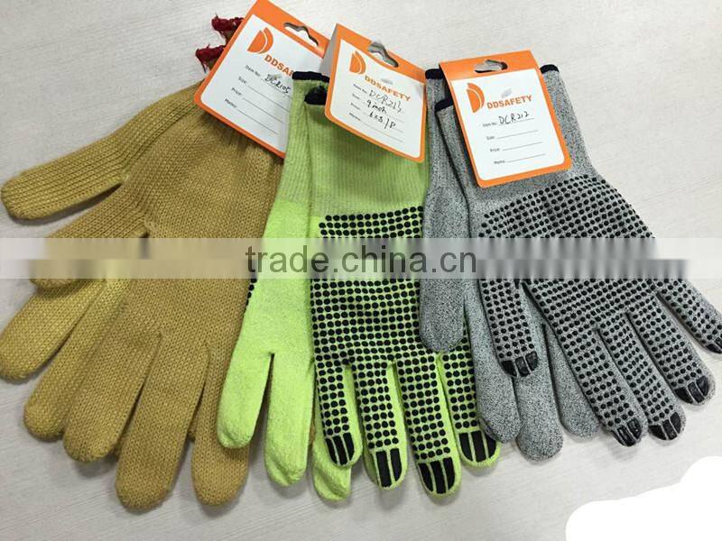 DDSAFETY 13Gauge Anti Cut Gloves Latex Coated Hppe Level 5 Cut Resistant Gloves