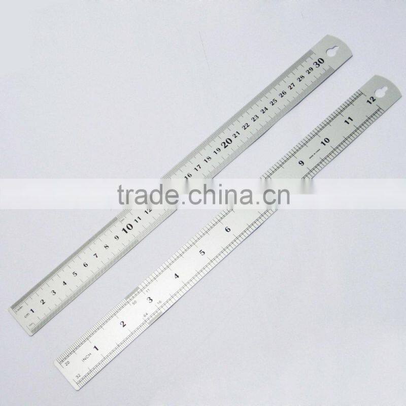 Double sided printed 30cm aluminium metal ruler