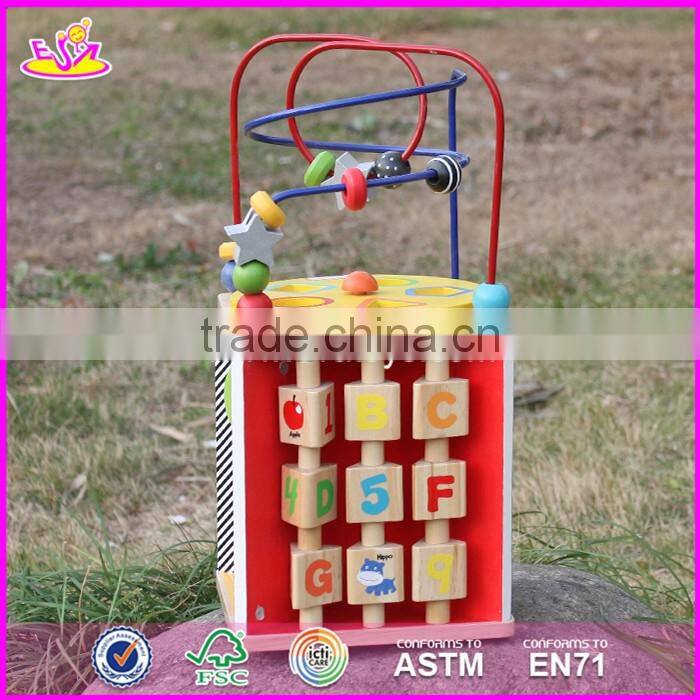 Multi-function 5 in 1 wooden toy activity cube for toddlers W11B136-S