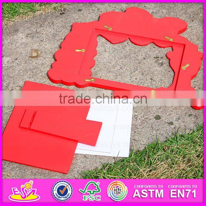 2015 Colorful kid wooden picture frame,Cheap wholesale wooden picture frame,Wooden wall hanging decorative picture frame W09A039