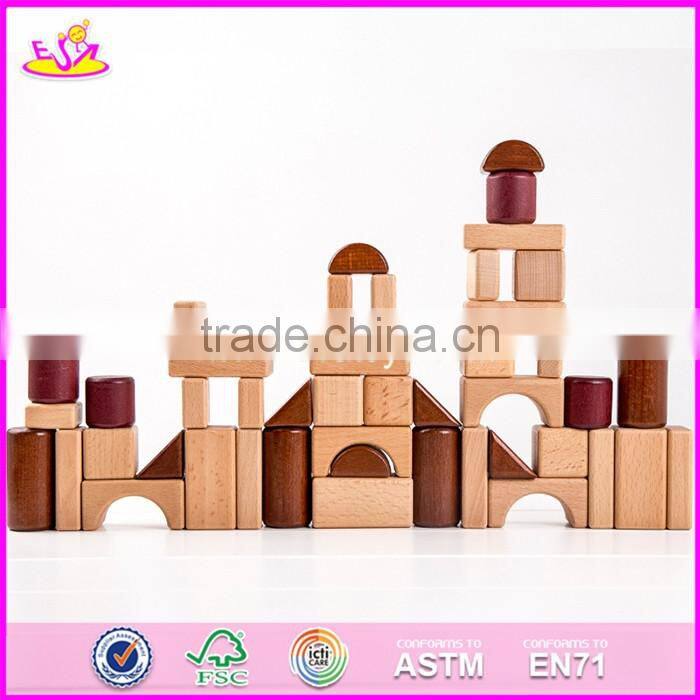 2017 New design best construction natural wooden building toys for children W13A132