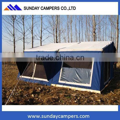 4WD Chinese off road military shovel hard floor camper trailer tent