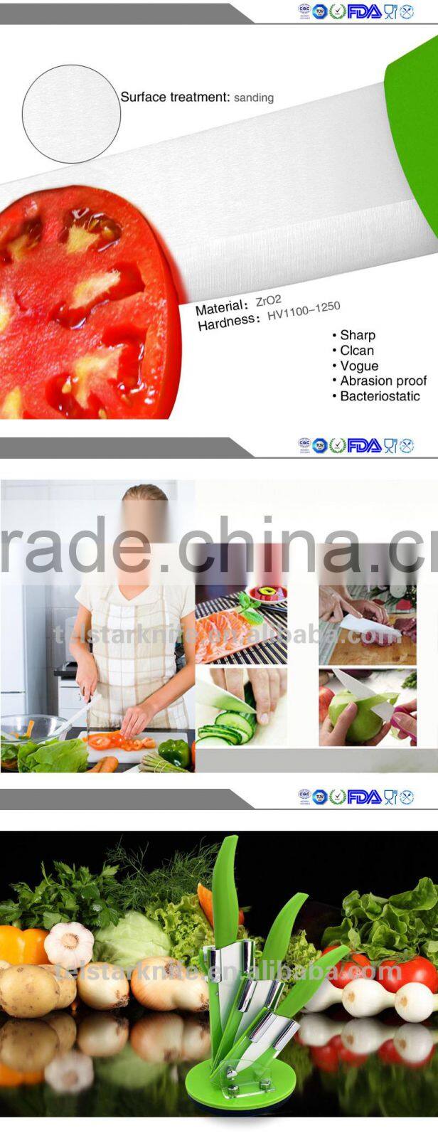 ABS processing high-grade 3 sets zirconia ceramic knives combination suit