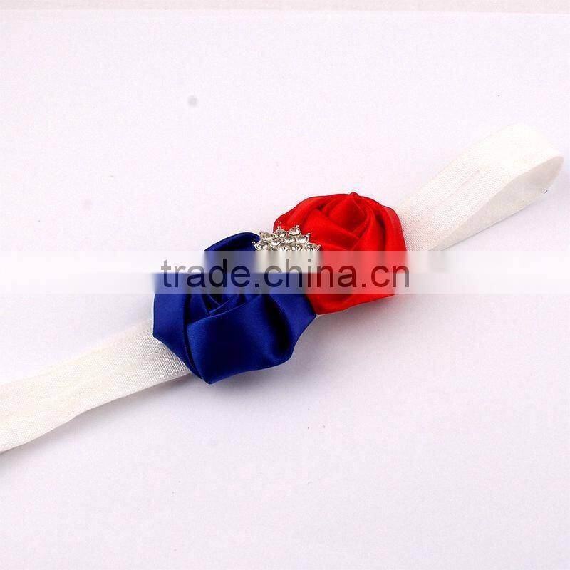 rolled handmade rose flower headband satin flower hair band