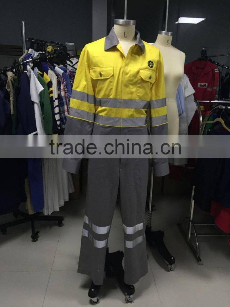 High quality men's reflective overall blue wear rough workwear