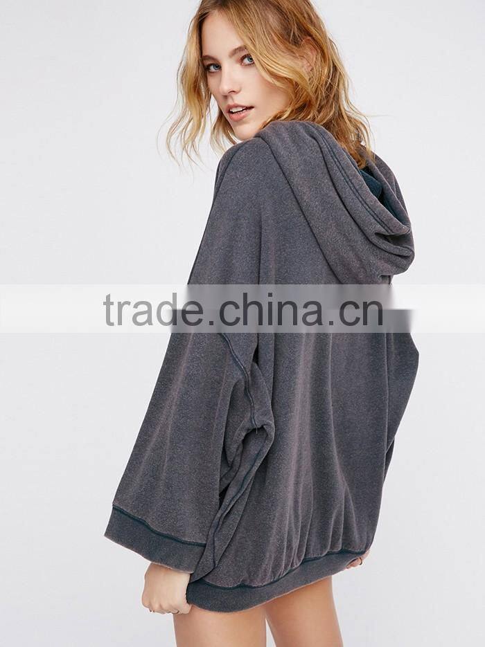 streetwear wholesale 100% cotton plain stylish oversized hoodie jacket multi color without zipper gym