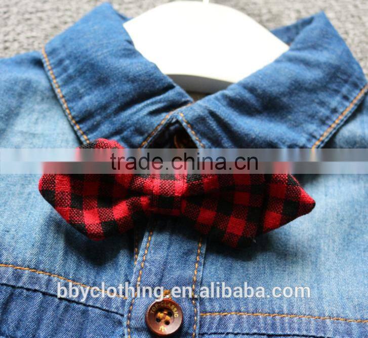 Wholesale boys and girls tops and jeans photos with cheaper price free bowtie