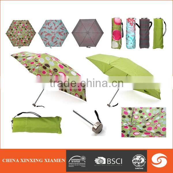 paper printing pogee Supper Light Eva Case 5 Fold Umbrella For Rain