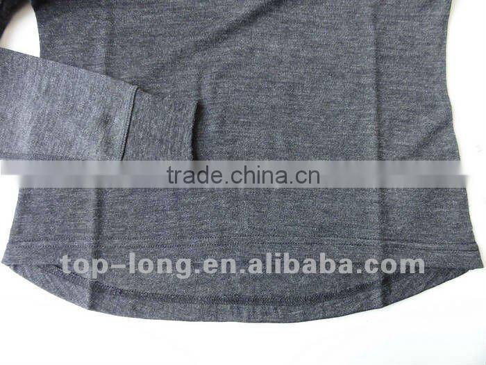 100% merino charcoal base layer women thermal suit of Ladies crew
