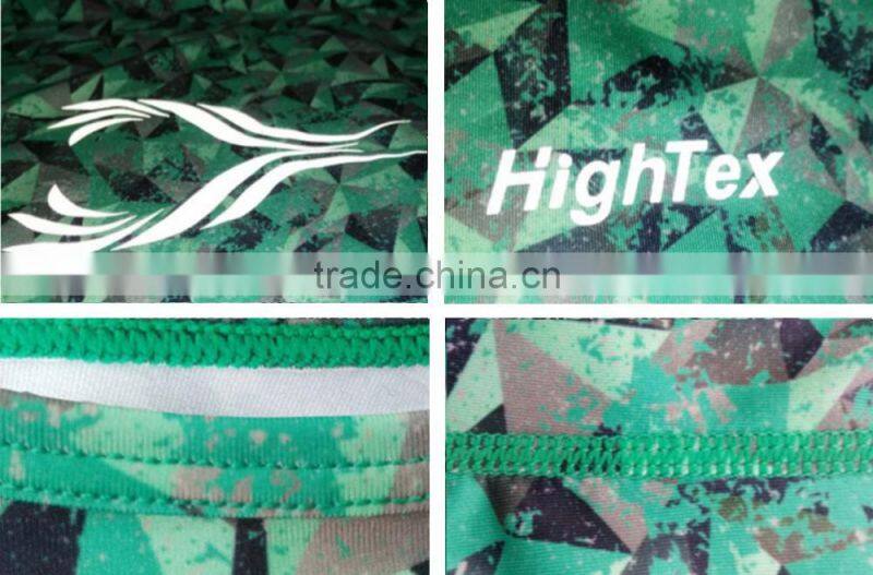 Fully printed women O-neck long sleeve running t shirt