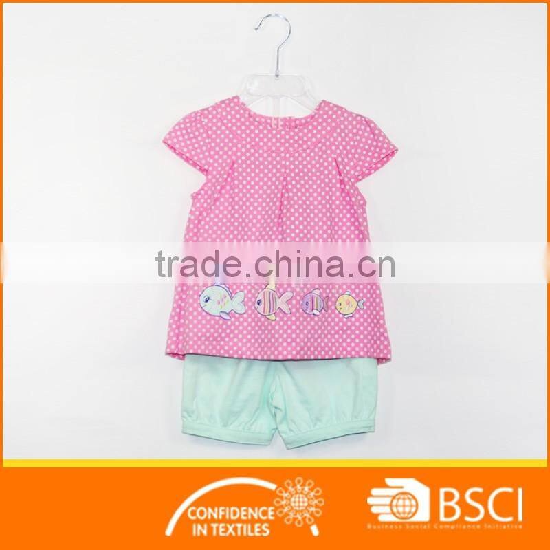 Girl Summer Wear T Shirt Top & Short 2pcs Cloth Set