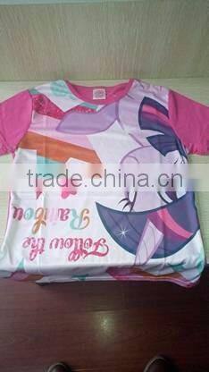 cute cartoon which child favorite printed short sleeve t-shirt