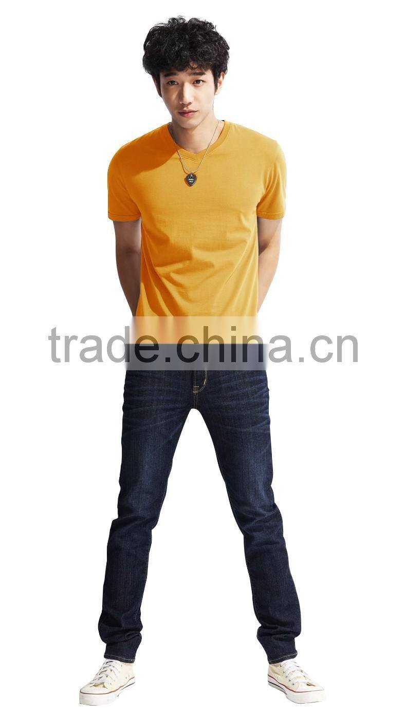 men's v-neck t-shirt , custom 100% cotton v-neck t-shirt wholesale