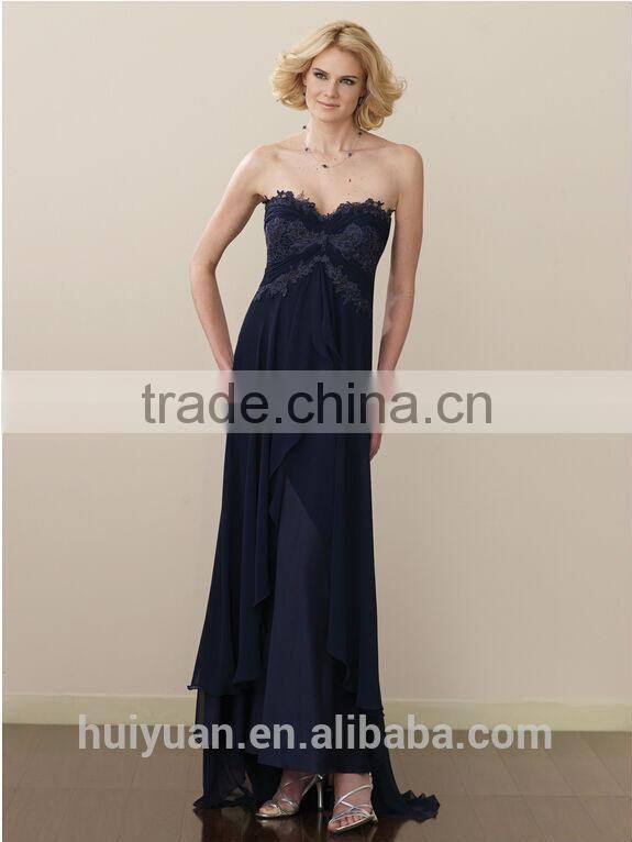 new style front short back long chiffon evening dress