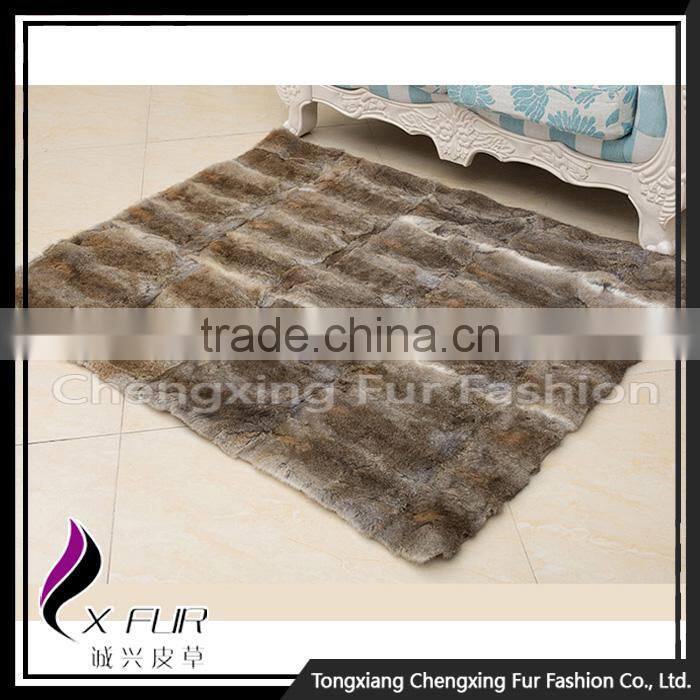 CX-D-08B Alibaba Express Hand Made Real Rabbit Fur Carpet