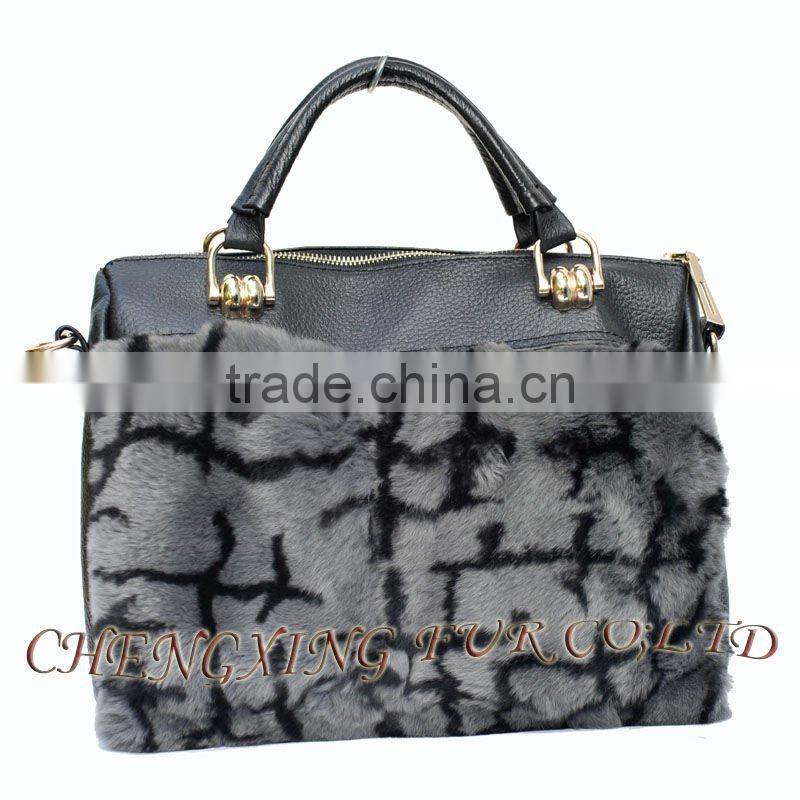 CX-H-46 New Style Fashion Women Rex Rabbit Fur Tote Bags Wholesale