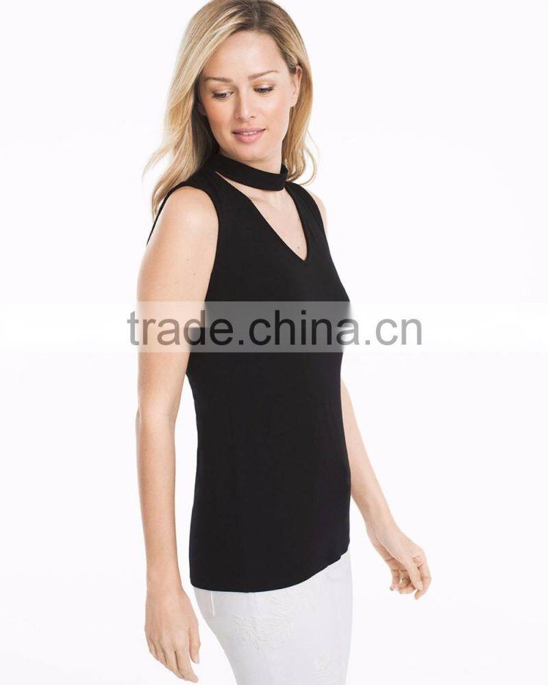 MGOO Gold Supplier Custom Latest Design In V Neck Tank Top Hotsale Women Net Tops