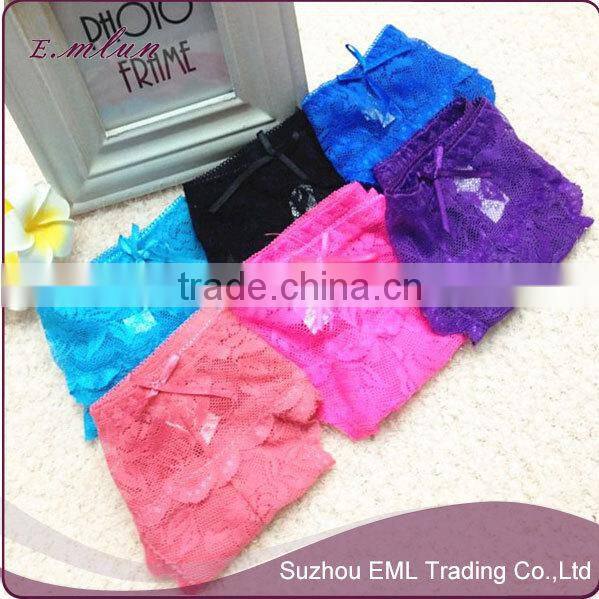 Ladies sexy transparent lace hollow out thong