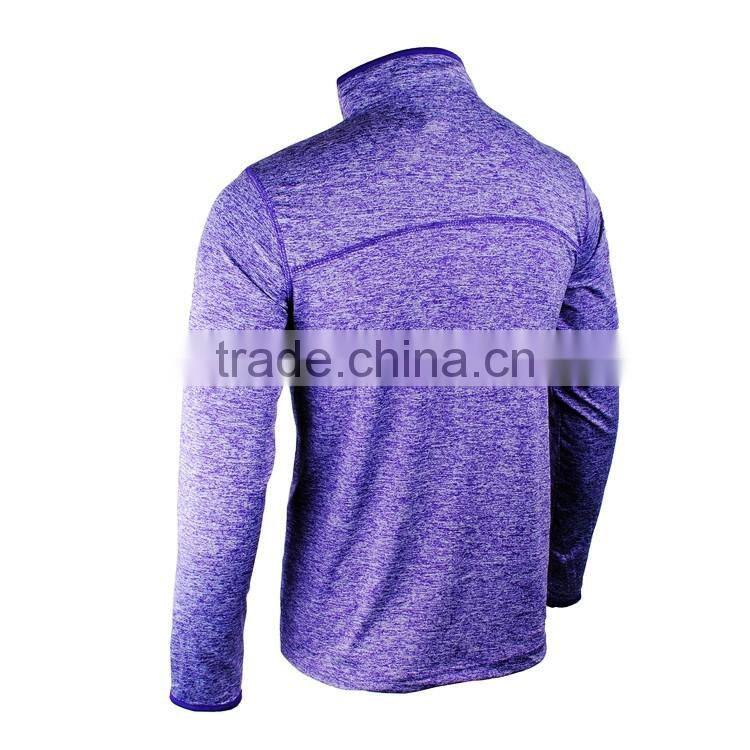 Women's Dry Fit Half Zip Neck Long Sleeve Sports Shirt Custom Zip Polyester Shirts