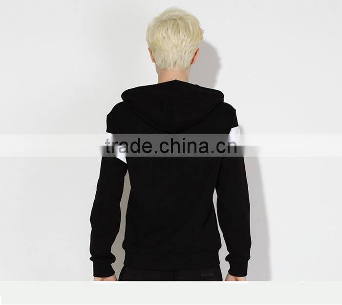 Stylish black printed pullover unisex hoodie