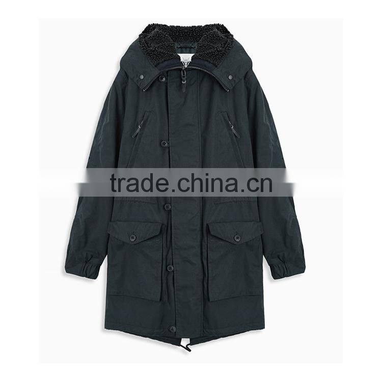 Winter Warm Men's Long Pollar Cotton Hoody Coat Padded Jacket Made In China