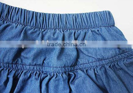 Denim Clolr 3 Layers Ruffle Shorts Stylish Kids Clothes Girls Shorts Wholesale