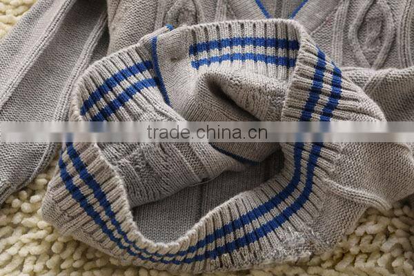 2014 Casual Y neck knitted pattern kid sweater wholesale