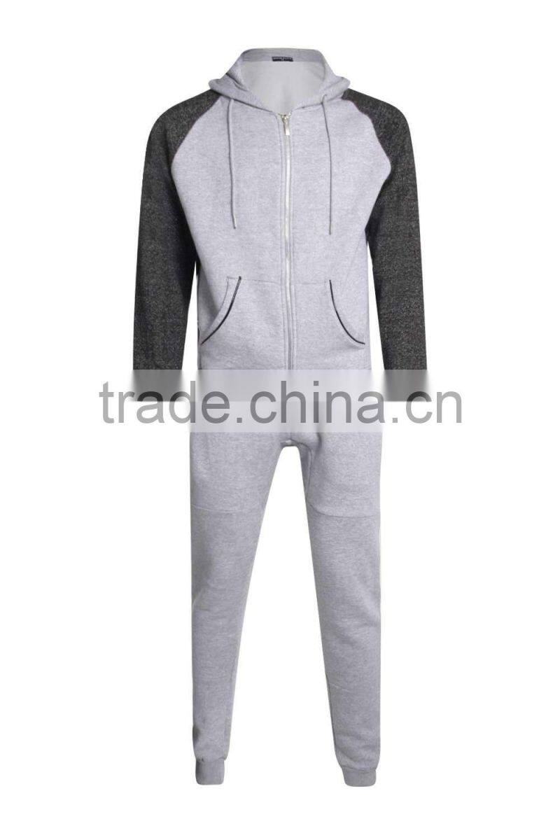 hot sale raglan hooded tracksuit popular splice tracksuits for men