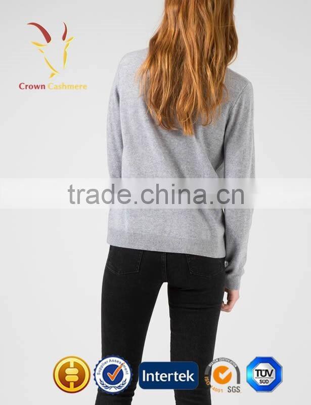 100 Cashmere Grey Women Winter Pure Custom Design Sweater