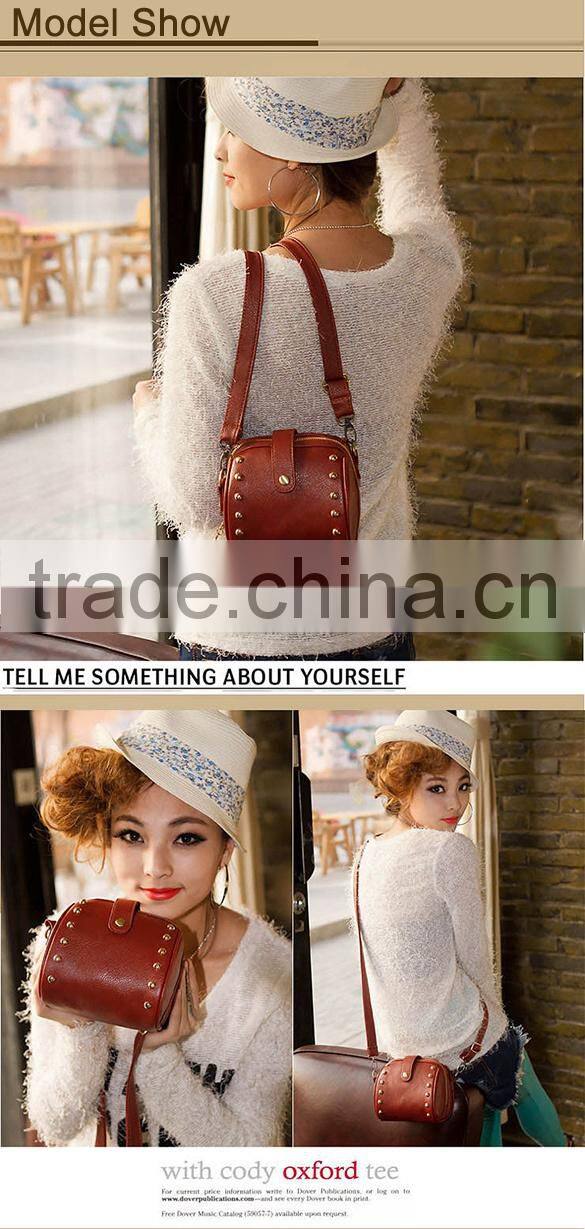 Artificial Leather Rivet Bag Mobile Phone Camera Bag Ladies Messenger Bag SV000197#