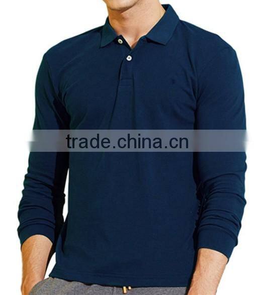 Custom mens long sleeve blank polo shirt