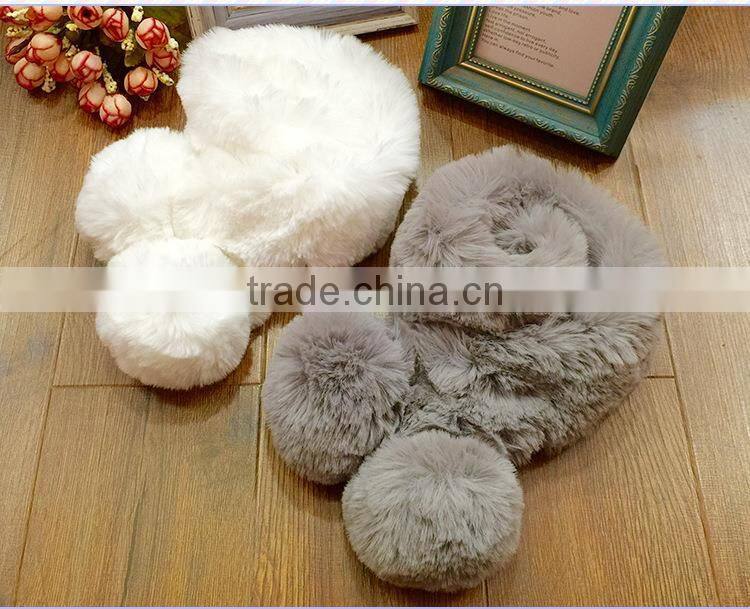 whole hid thicken rex rabbit fur winter sweet cute fur pom pom ball snood neckerchief super quality rabbit fur scarf multi color