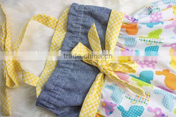 2017 New Arrive Littler Girls Easter Bunny Halter Dress Baby Kids Cute Holiday Clothing