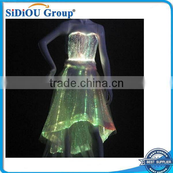 Popular ball gown fiber optic led light mini evening dress 2014