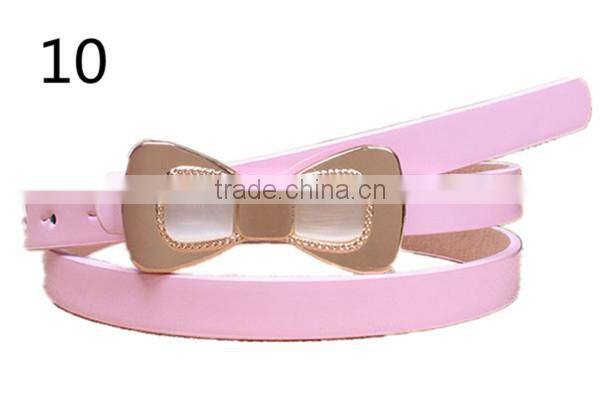 latest design new model hot sale 12colors choice with butterfly design PU leather material belt women
