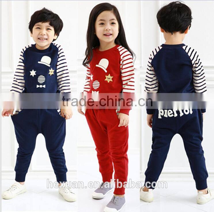 kid clothes 100% cotton children clothing set,autumn boys clothing girls clothing child