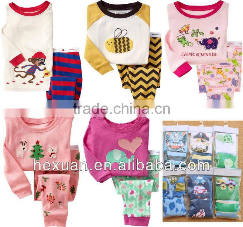 100% cotton baby Pajamas baby tee shirts tight top pant kids t-shirt