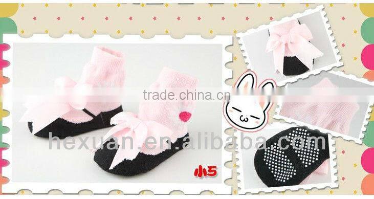 Baby cotton lace socks with bows / baby princess socks / baby anti-slid socks