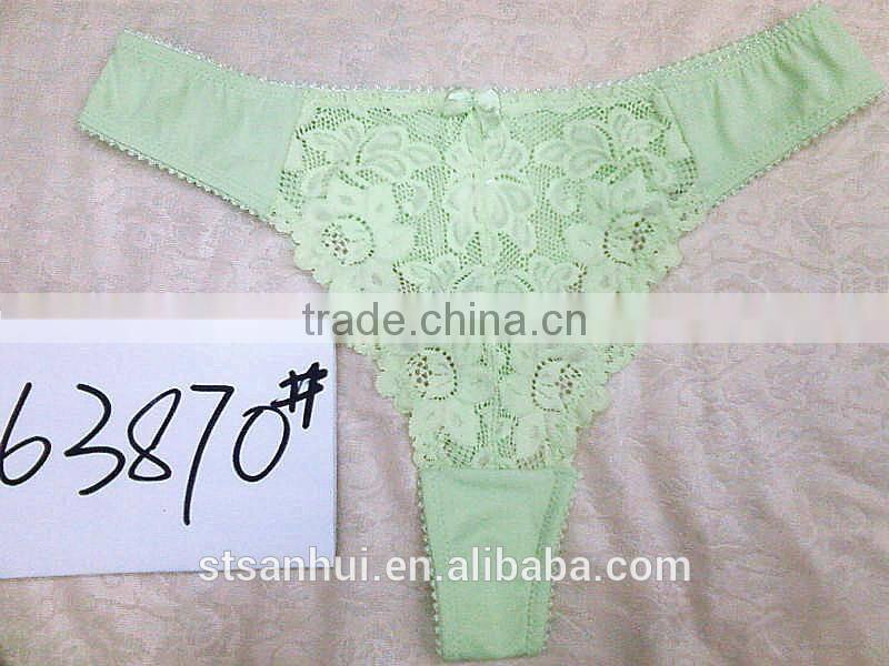 China factory supply women stylish embroidery transparent sexy thongs panties
