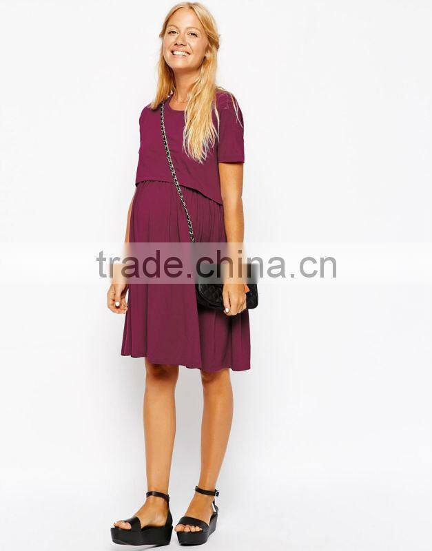 Maternity and nusing clothes Maternity NURSING Dress With T-Shirt Layer
