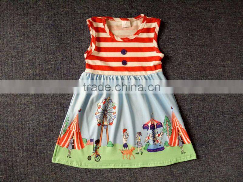 latest children castle printed dress in 2017 fashion girls stylish frocks remake