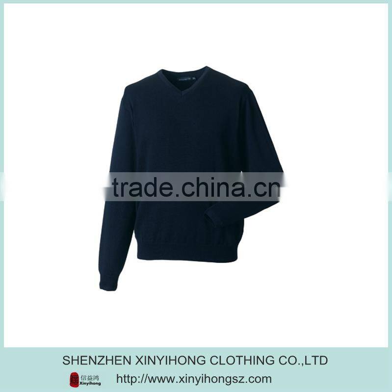 High Quality Cotton Long Sleeve Pullover Mens Golf Knitwear Factory