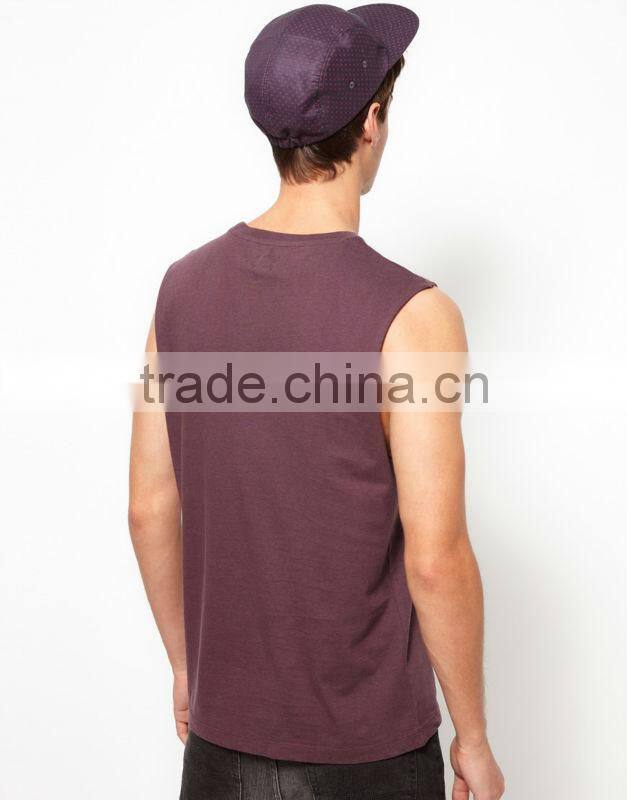 sleeveless pocket blank tee shirt