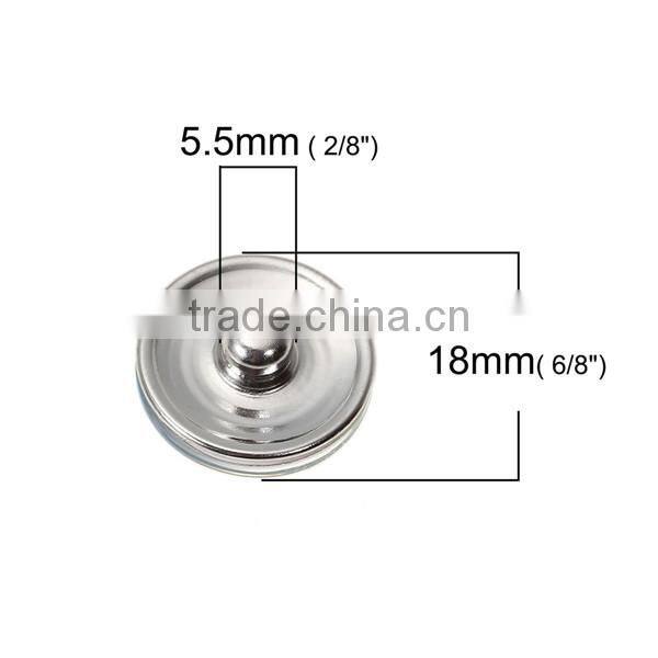 18mm Glass Fit Snap Button Bracelets Round Silver Tone At Random Eye Pattern