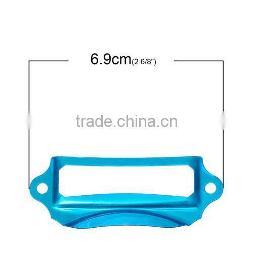 Silver Tone Rectangle Jewelry Wooden Box Pull Handle Knobs 69.0mmx28.0mm