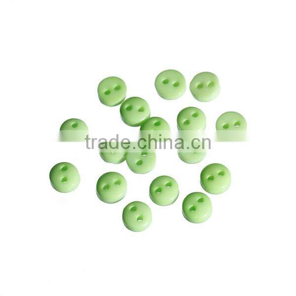 Resin Sewing Buttons Scrapbooking 2 Holes Round Green 6mm Dia