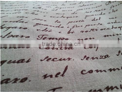 Casual Franch Letter Printed Zakka Fabric Linen&Cotton Fabric Household DIY Patchwork Textile