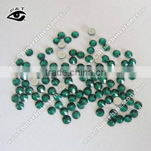 SS08 emerald green rhinestone flat back DMC crystal beads for nail decoration