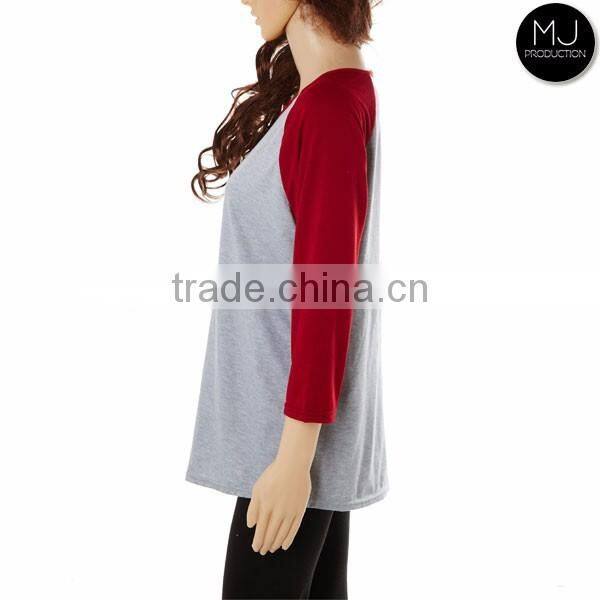 Wholesale 3/4 sleeve unisex raglan shirts
